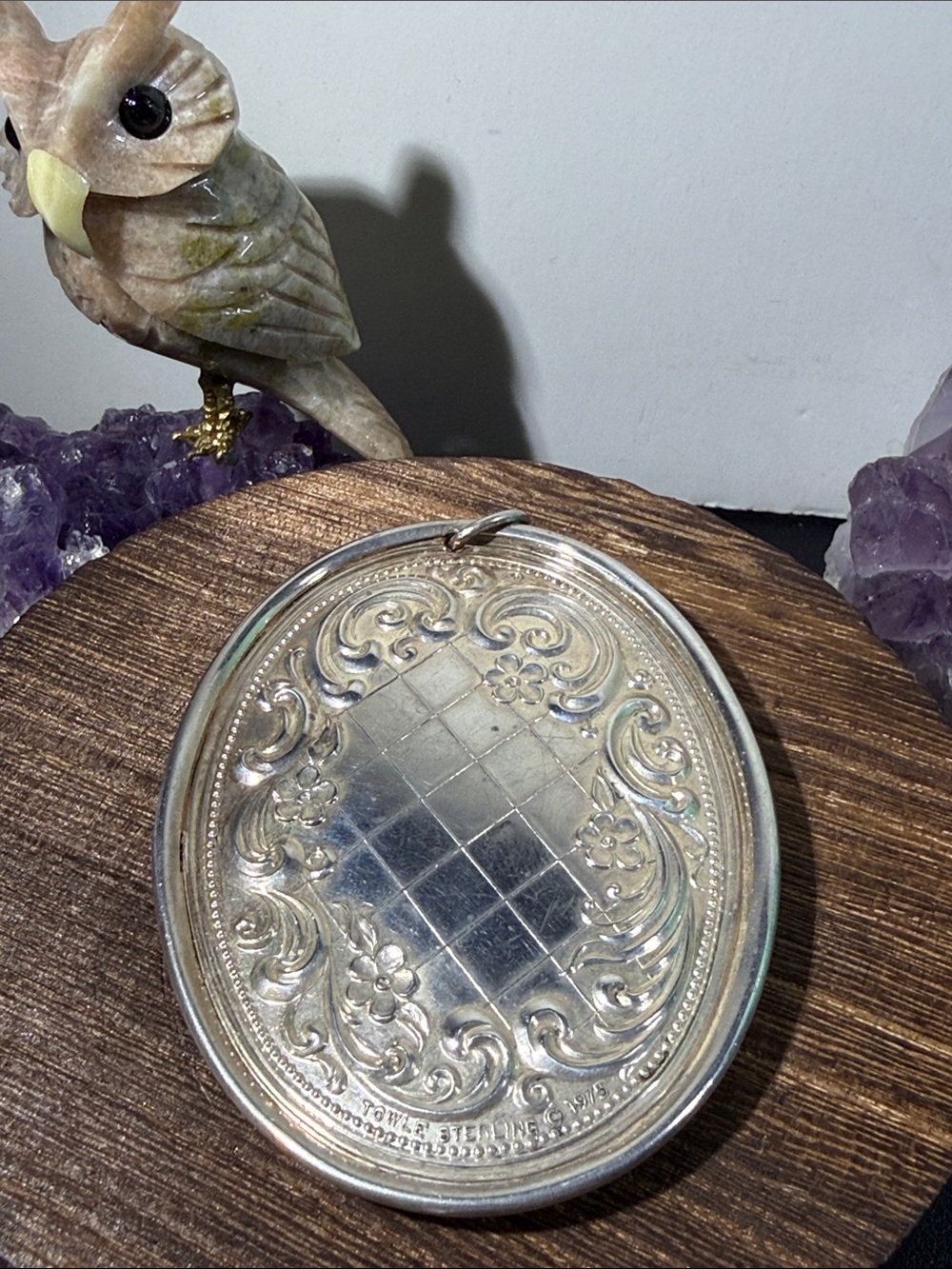 925, VTG Towle Sterling - 1975 Christmas Ornament, Pendant - Floral, Cross